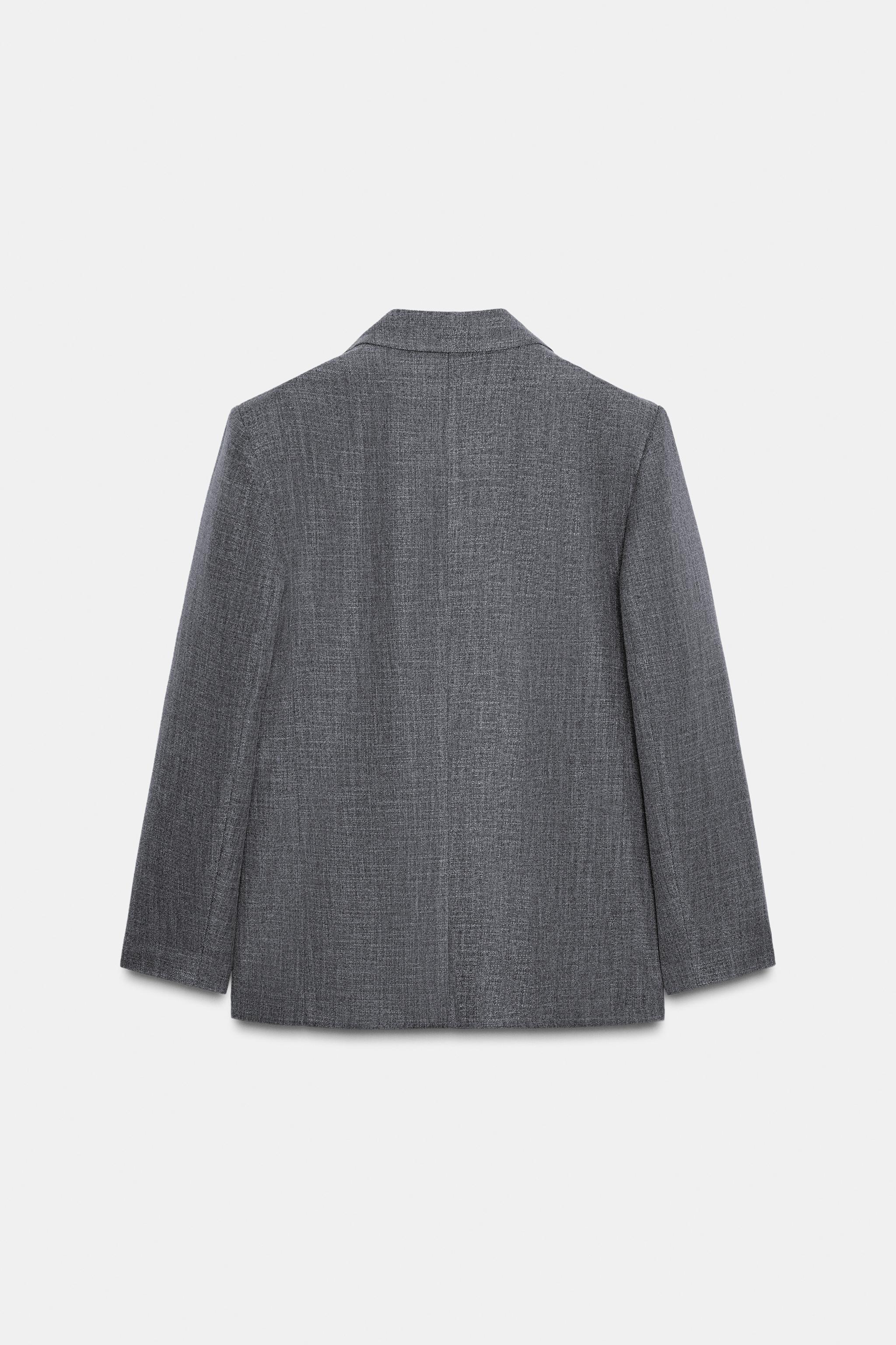 HERRINGBONE BLAZER WITH SHOULDER PADS